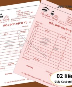 Mẫu in hóa đơn dịch vụ 2 liên giấy carbonless Hà Thanh Beauty