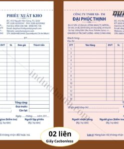 Mẫu in hóa đơn bán hàng phiếu xuất kho 2 liên giấy carbonless Đại Phúc Thịnh